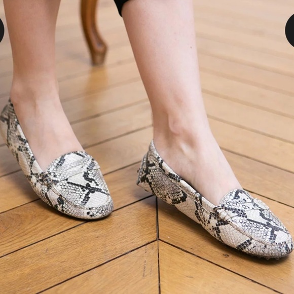 Fairmount Paris Brown Snake Leather Round Driver Moccasin Loafers 5.5 - Picture 2 of 8